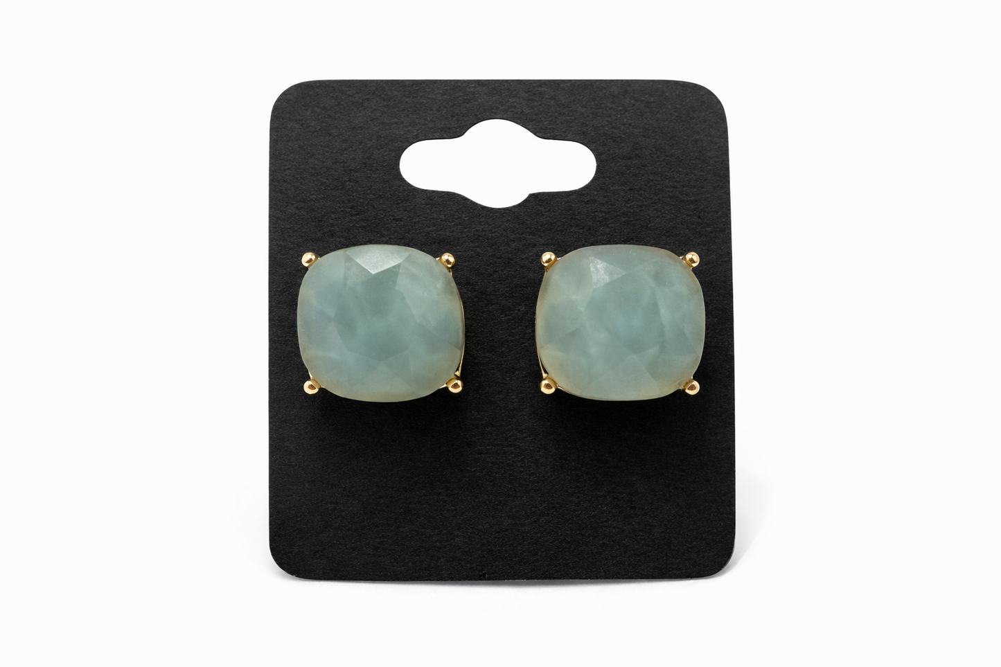 Faceted Stone Stud Earrings
