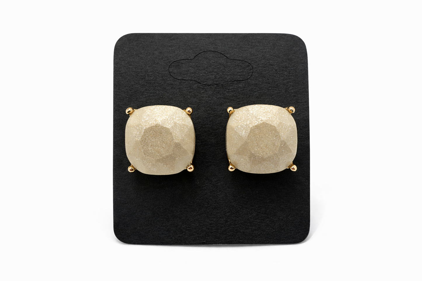 Faceted Stone Stud Earrings