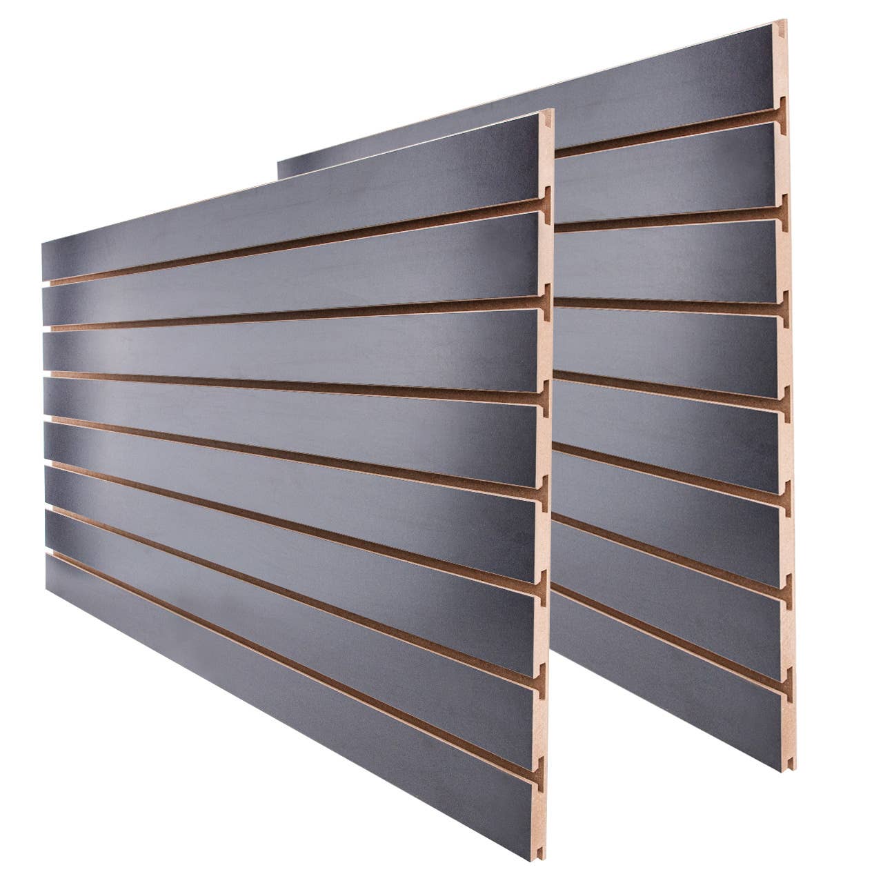 Store Supply Warehouse - 2' X 4' Black Horizontal Slatwall Easy Panels - Pack Of 2