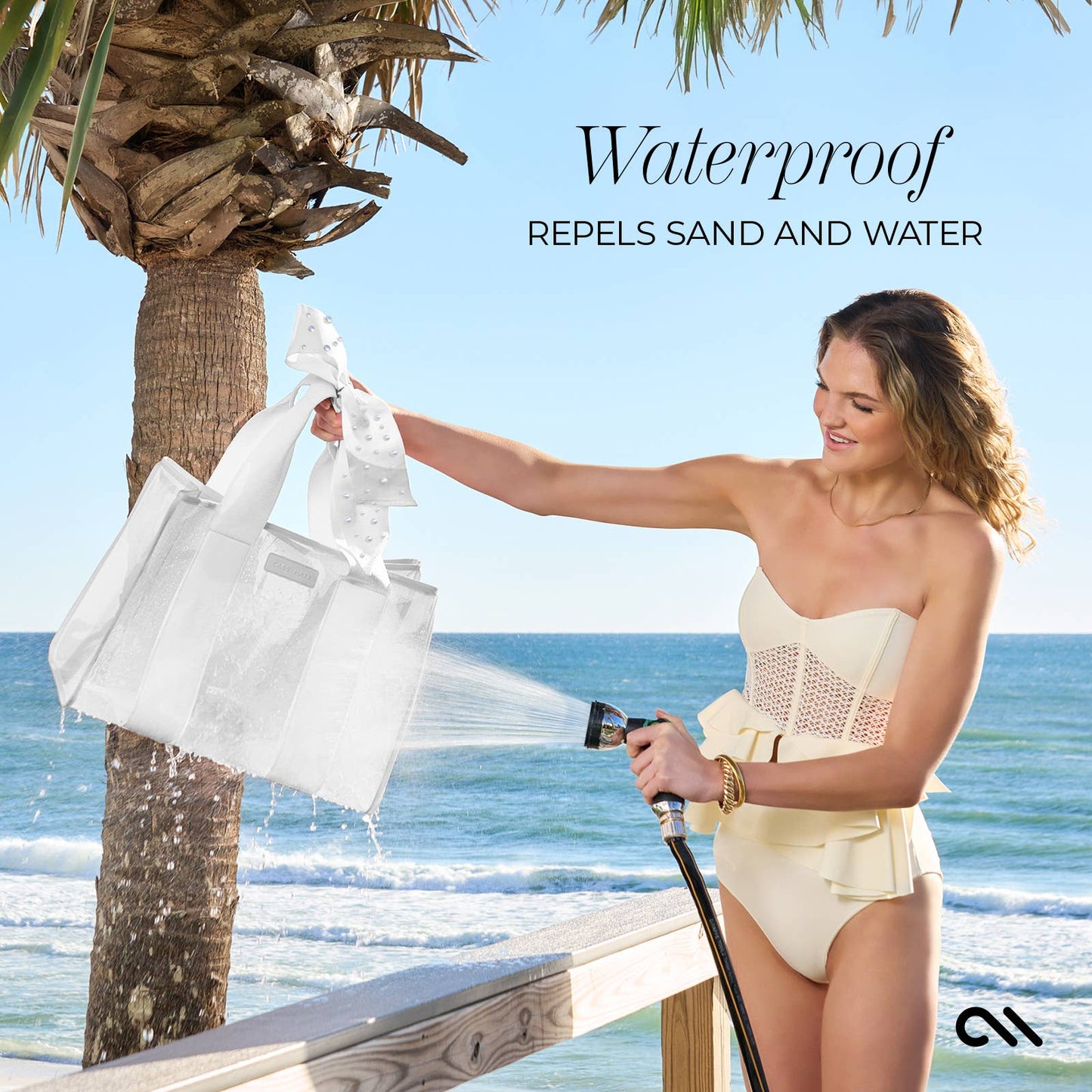 Case-Mate - Case-Mate Ivory Pearl Bow Jelly Tote Bag