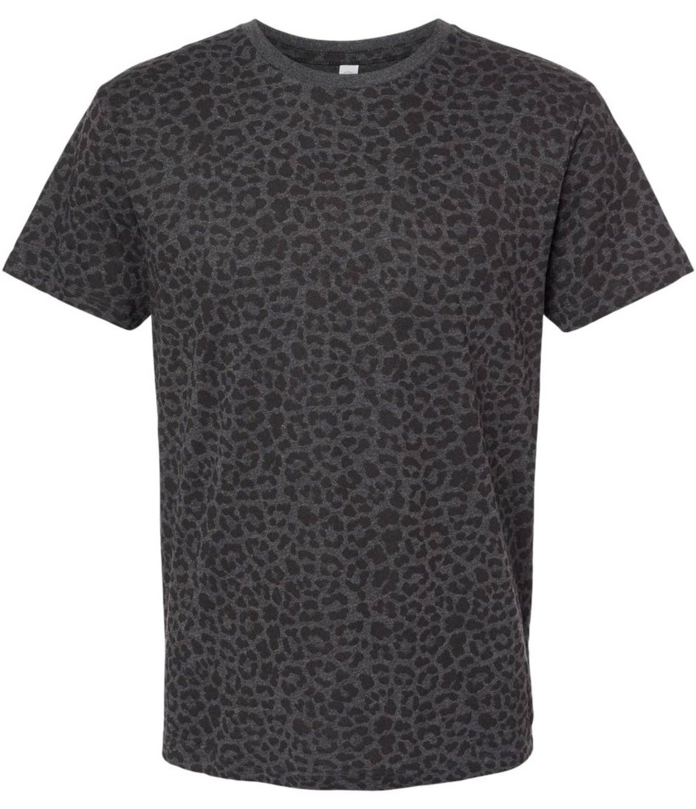 Ms Bleached Tees N More - LAT Short Sleeve Unisex Black Leopard