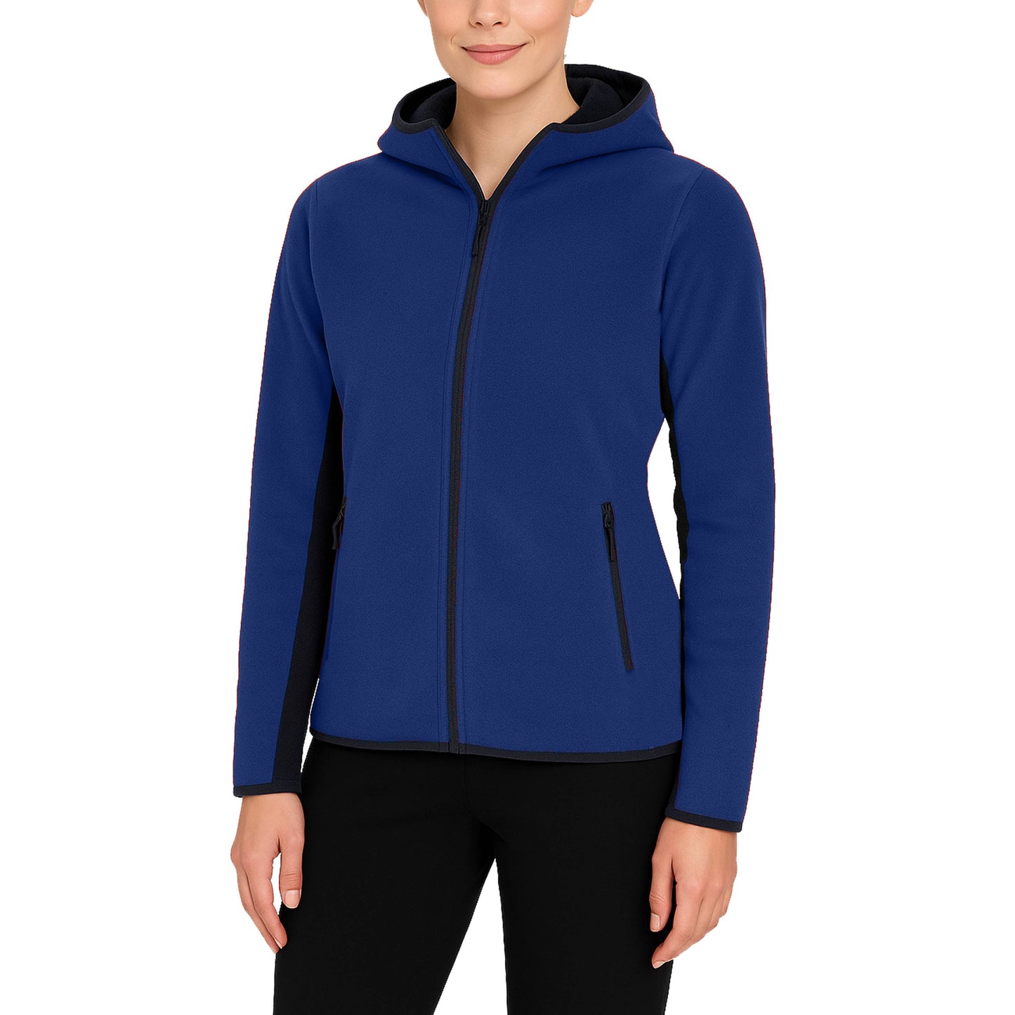 Galaxy By Harvic - Women's Loose-Fit Polar Fleece Tech Zip Hoodie