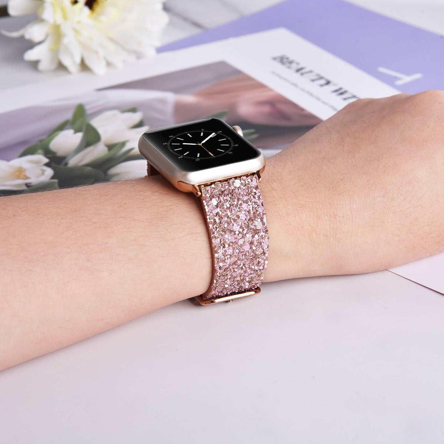 ShopTrendsNow - Shiny Glitter Leather Apple Watch Party Band New Years