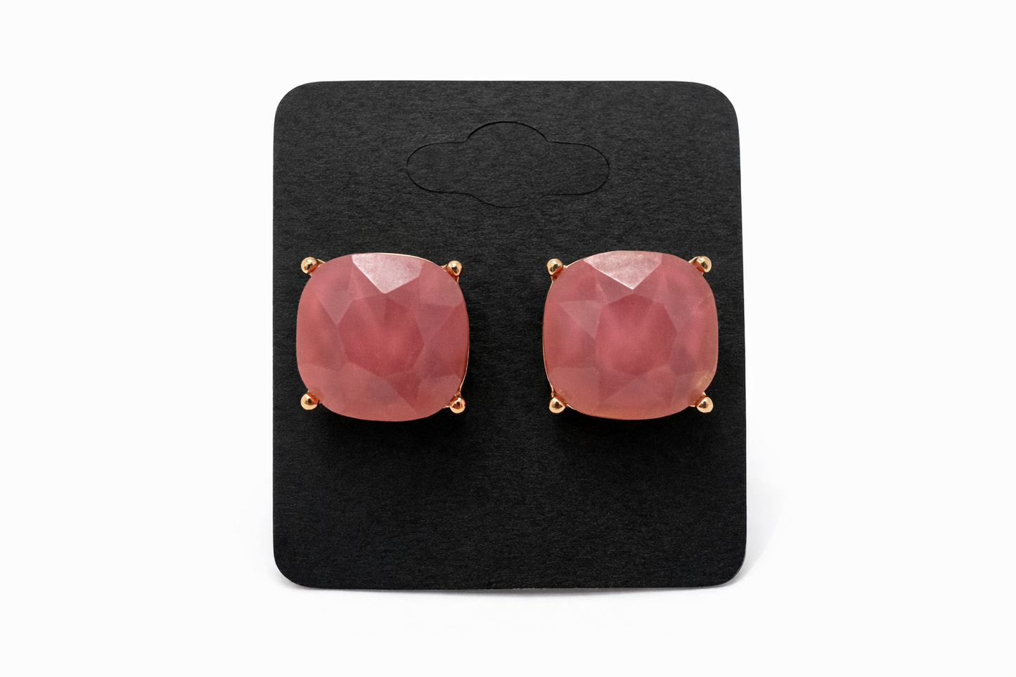 Faceted Stone Stud Earrings
