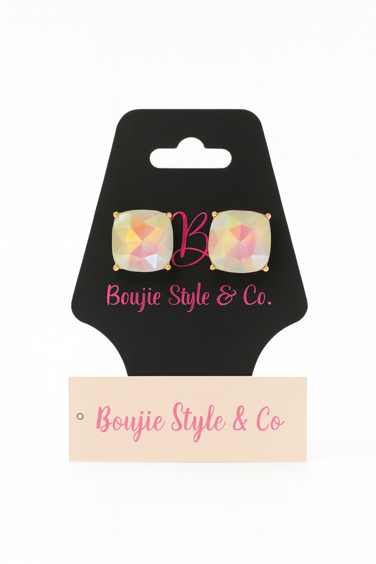 Boujie Cushion Cut Stud Earring