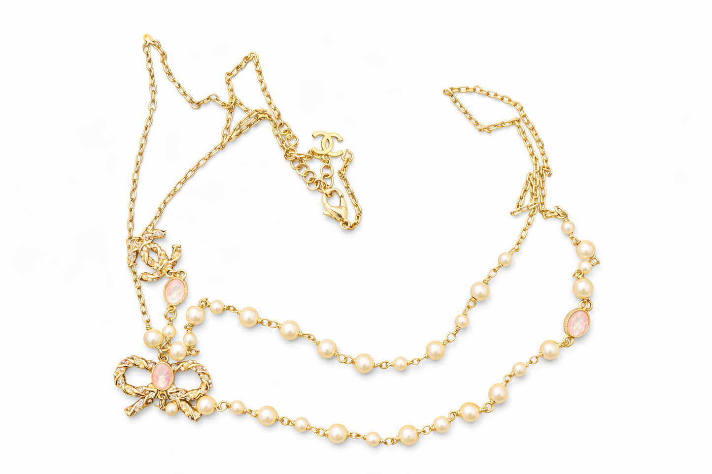 Blush Pearl Bow Necklace