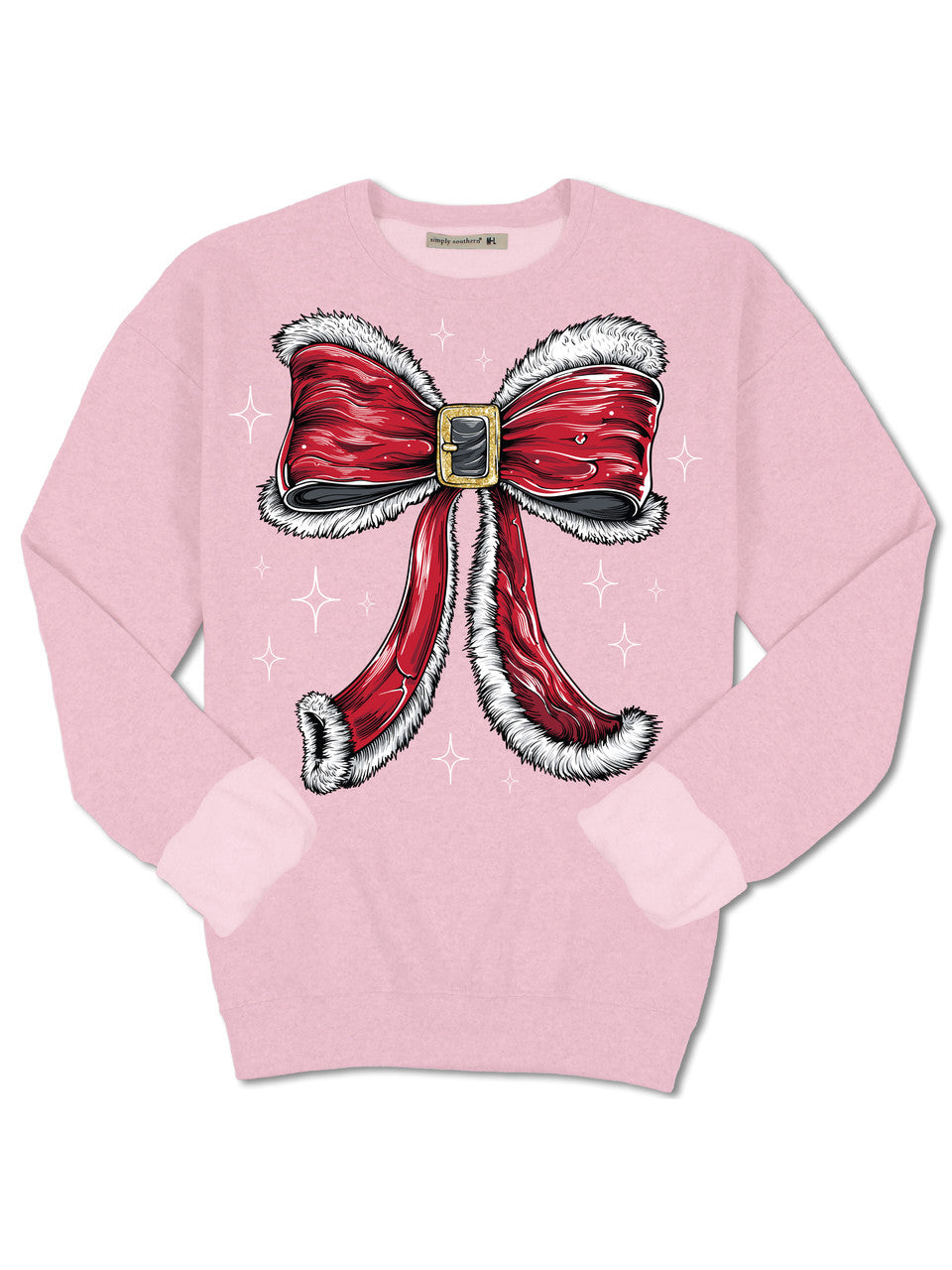 Long Sleeve Santa Suit Bow Sweat-Shirt