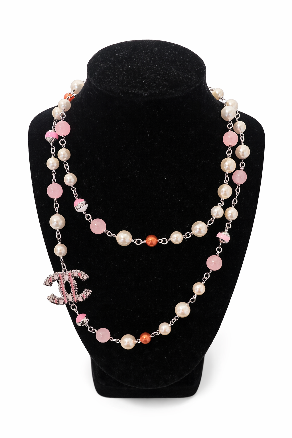 Rose Pearl Station Necklace