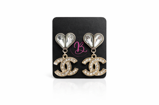 Crystal Heart Luxe Drop Earrings