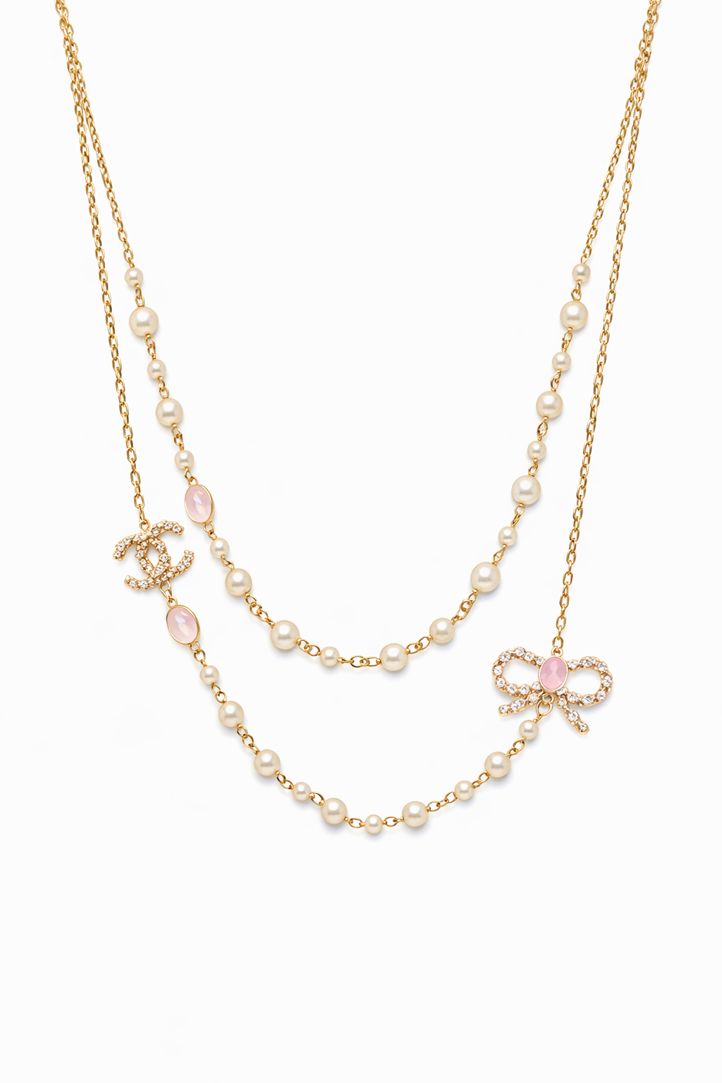 Blush Pearl Bow Necklace