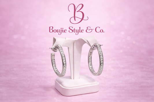 Elle Luxe Sparkle Hoop Earrings