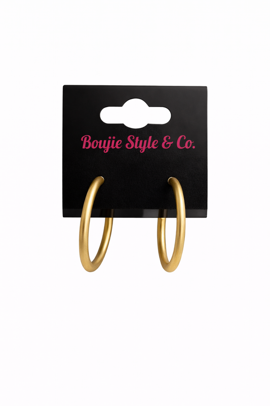 Ete Small Brushed Hoop Earrings