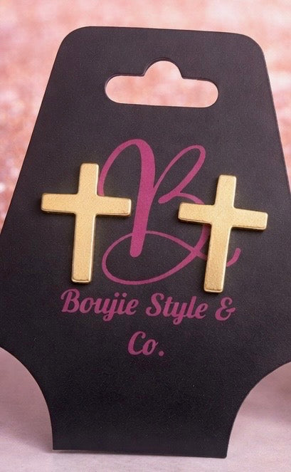Everyday Grace Cross Stud Earrings