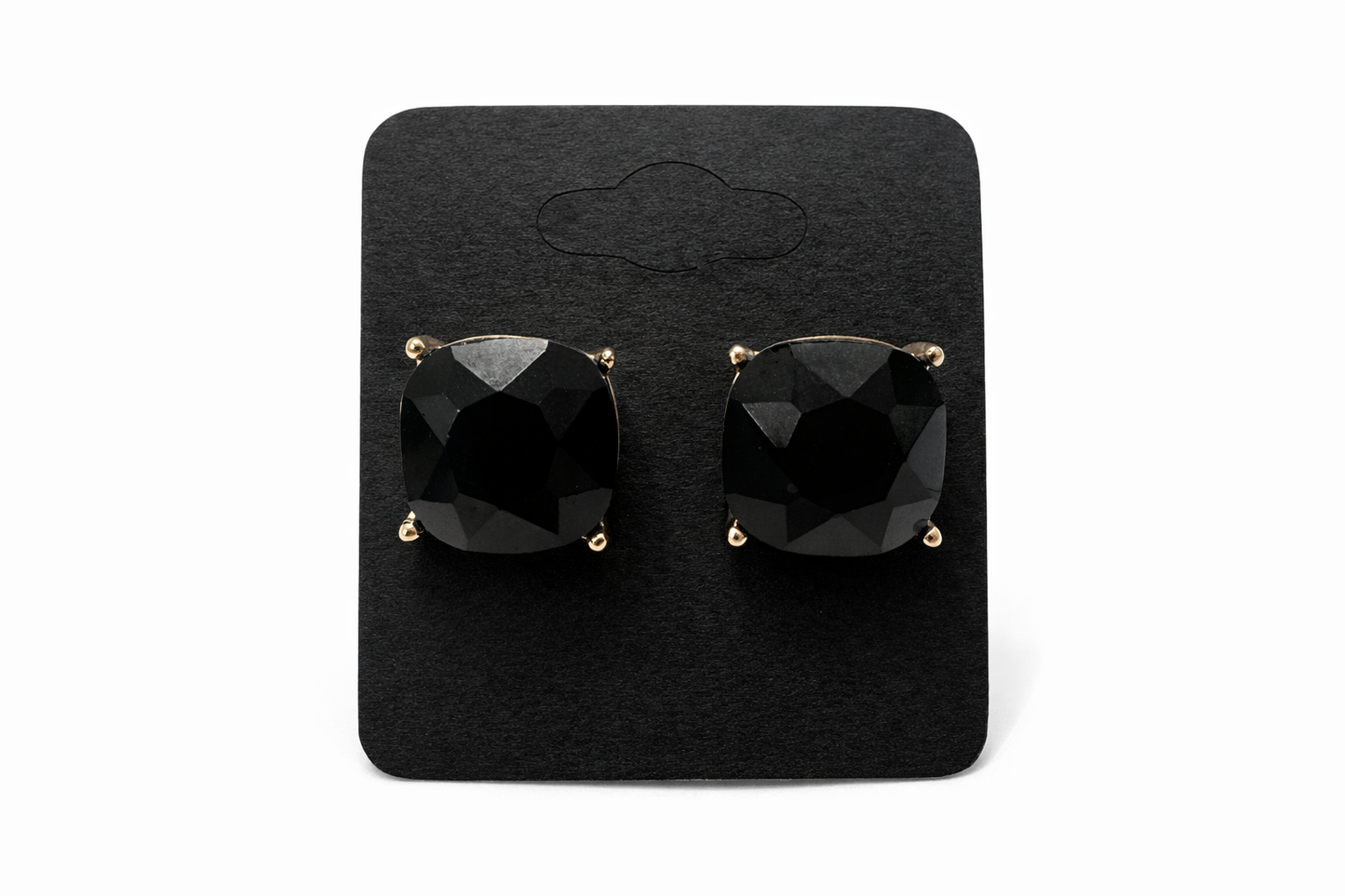 Faceted Stone Stud Earrings