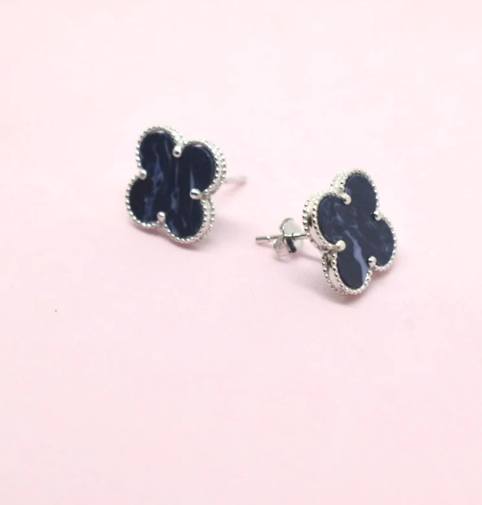 Midnight Clover Studs