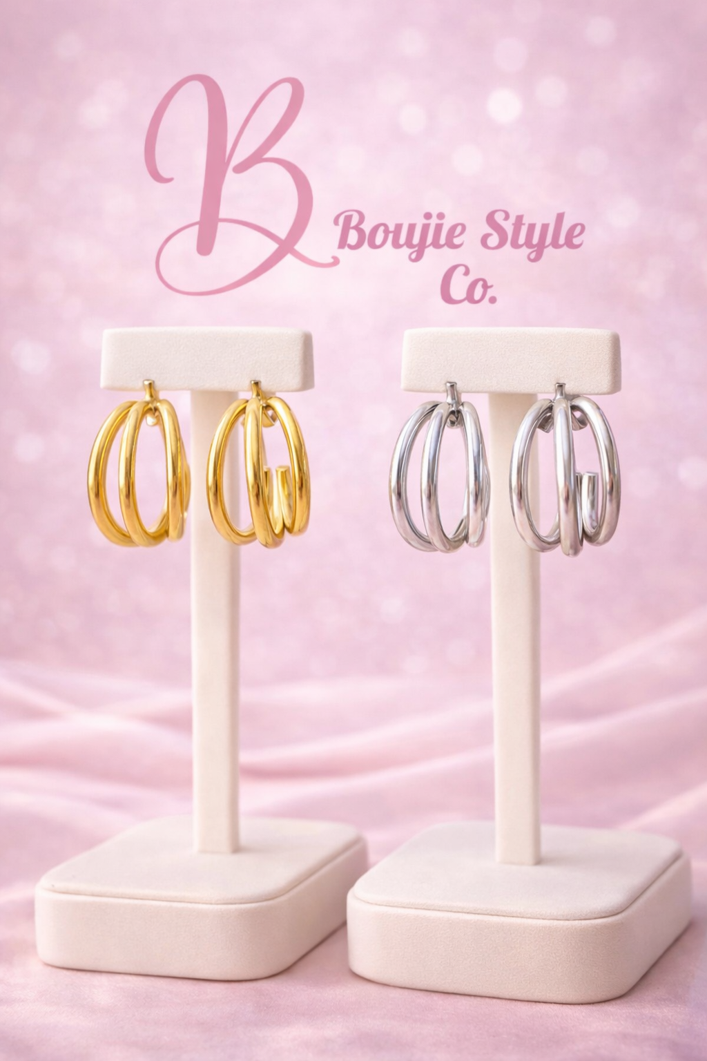 Gilded Harmony Hoop Earrings