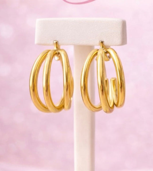 Gilded Harmony Hoop Earrings