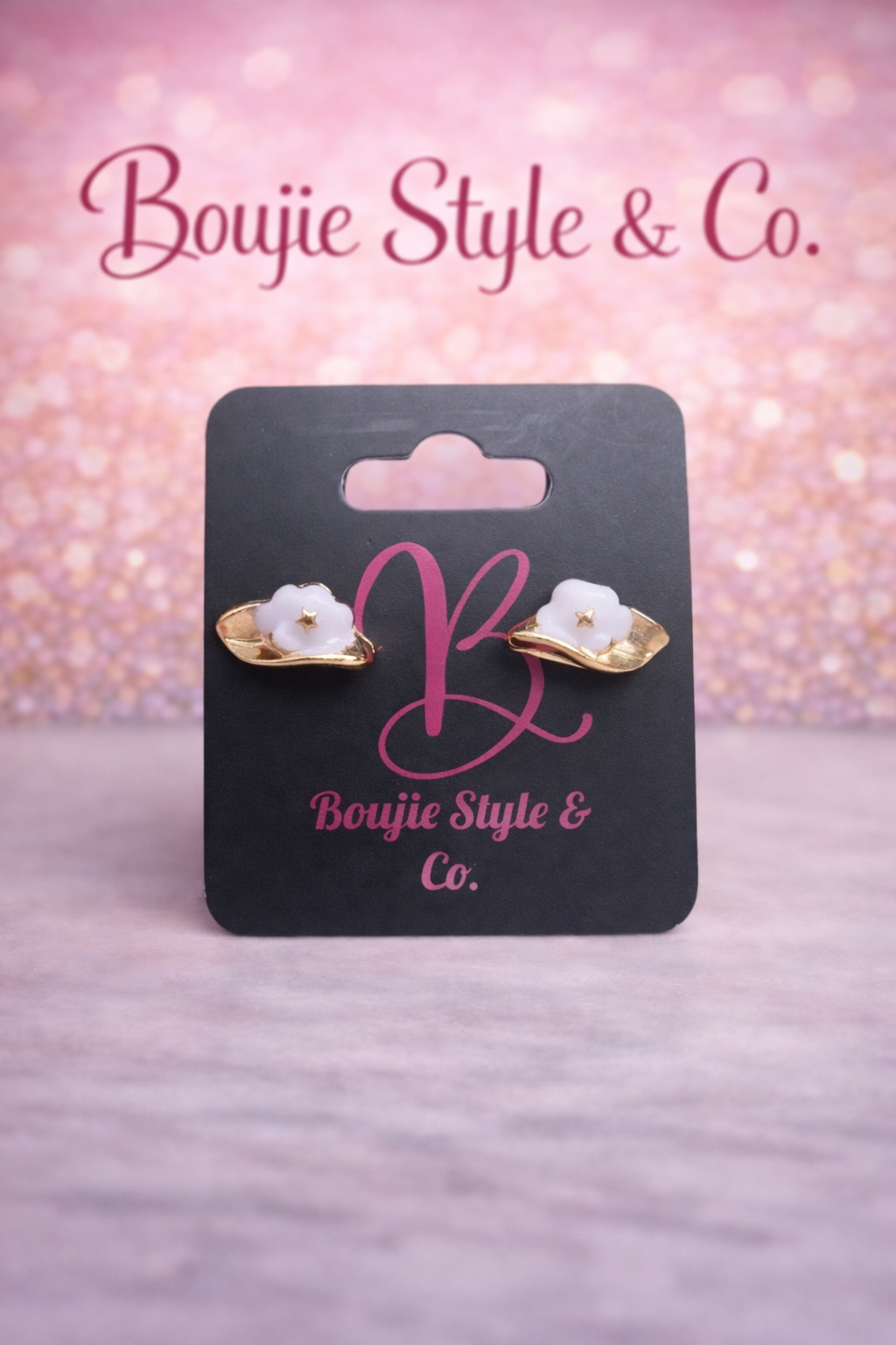 Golden Cowgirl Hat Stud Earrings