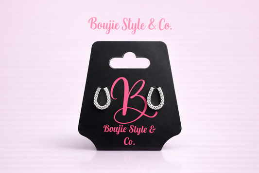 Horseshoe Diamond Detail Studs