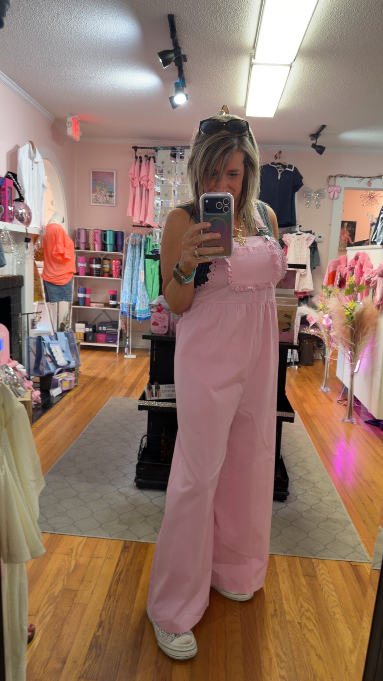 Blush Belle Lace Trimmed Overalls
