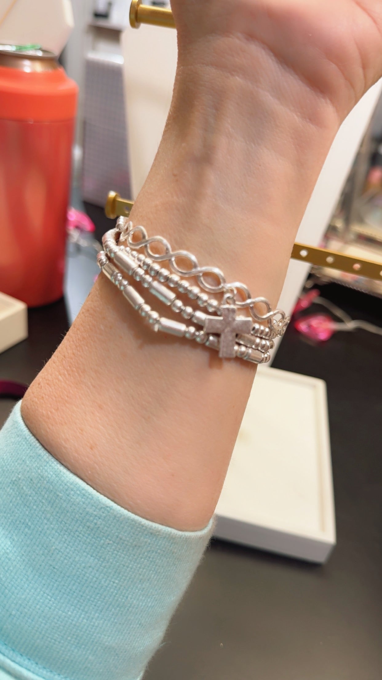 Beaded infinity bracelet