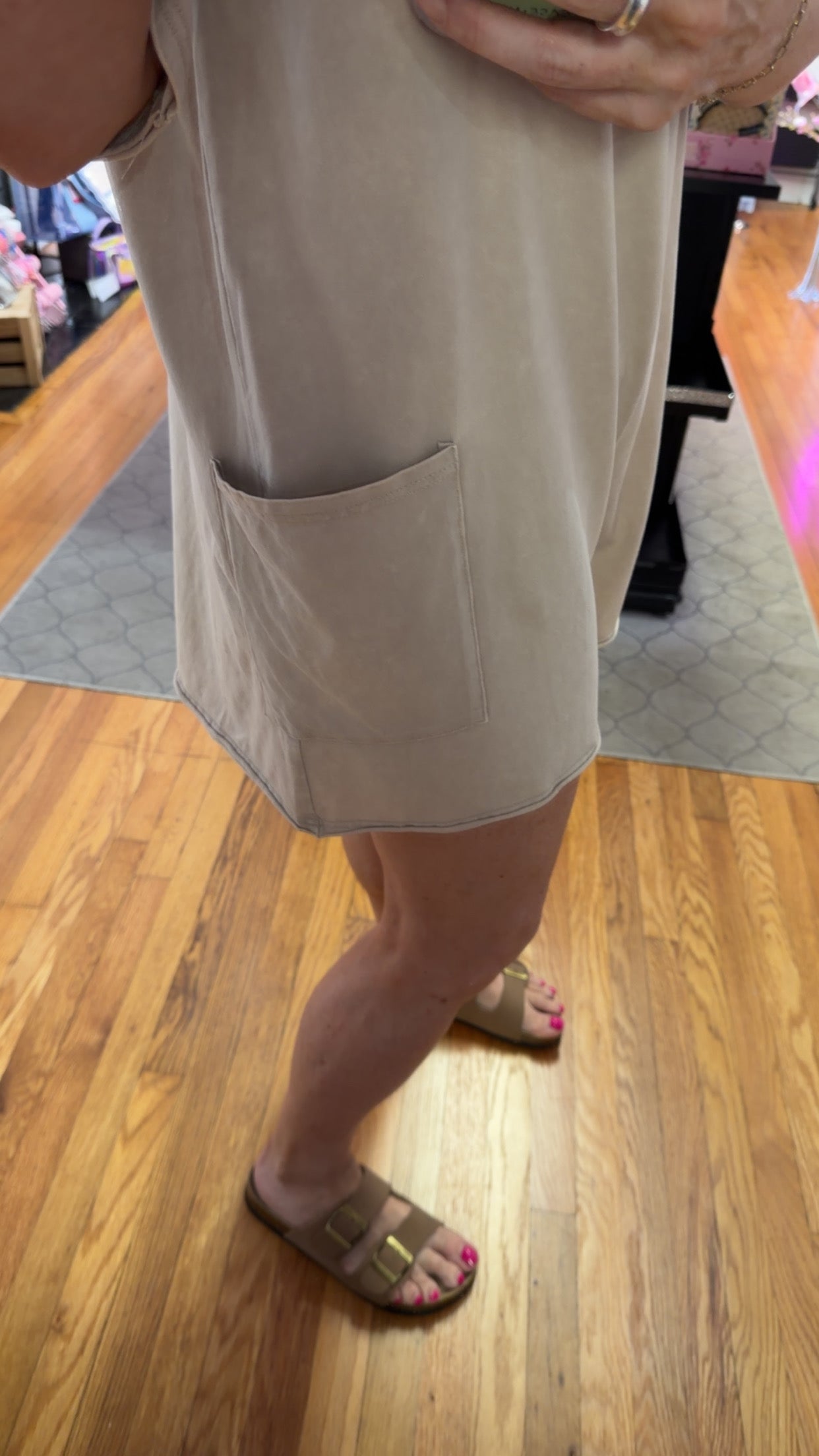 V-Neck Relaxed Fit Lounge Romper with Pockets