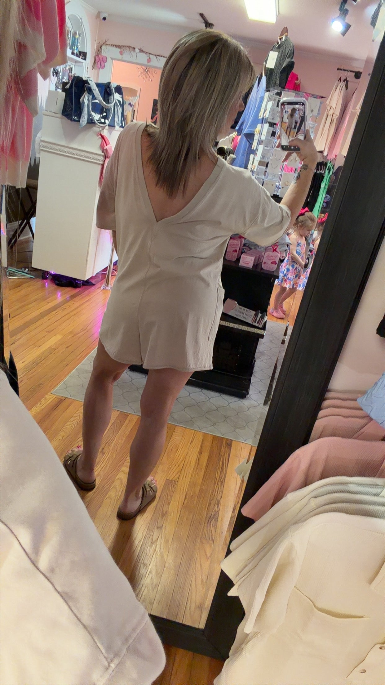 V-Neck Relaxed Fit Lounge Romper with Pockets