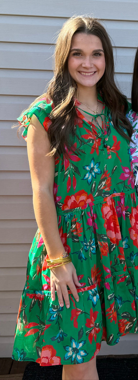 The Emerald Breeze Tiered Dress