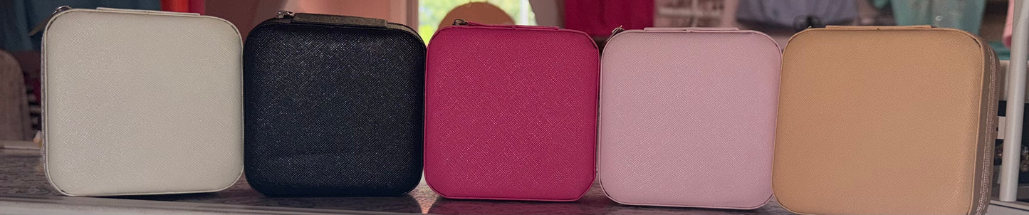Luxe Faux Leather Travel Jewelry Boxes