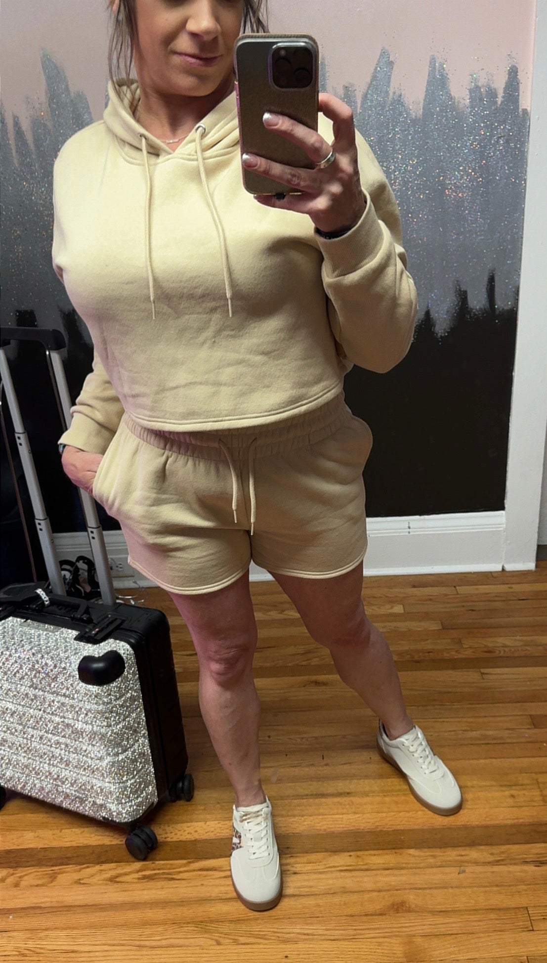 Go anywhere fleece hoodie & short set