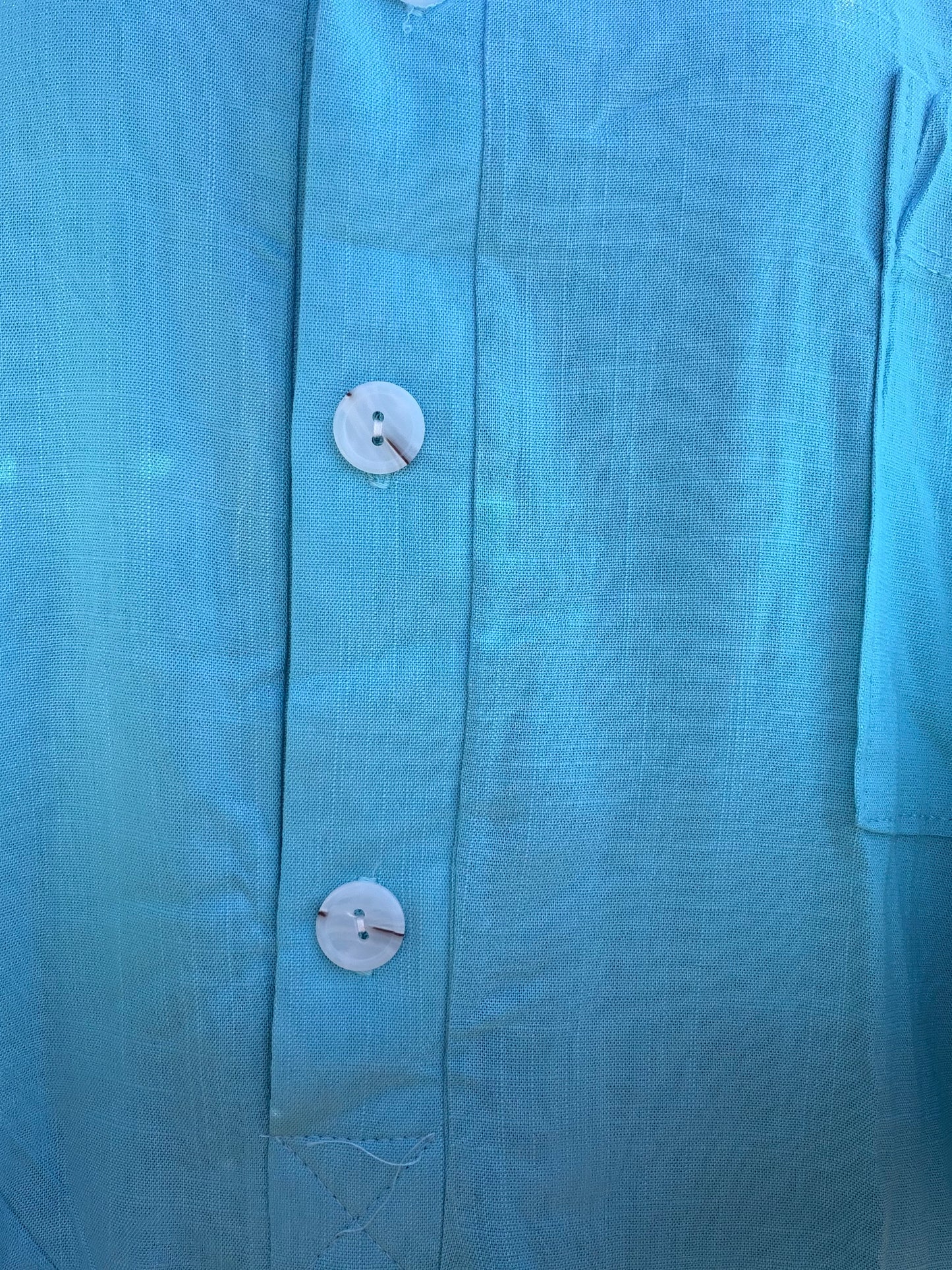 Breezy Days Blue Linen Oversize Button Up Romper