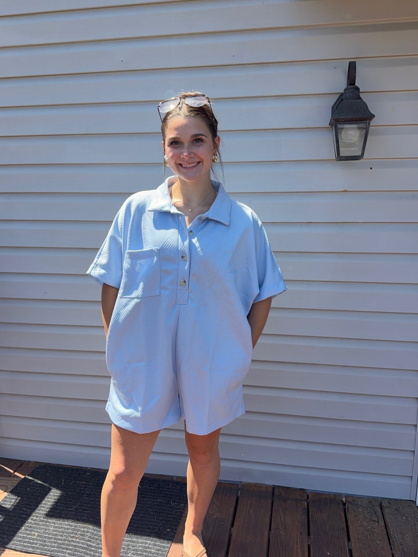 Textured Daydream Oversized Romper