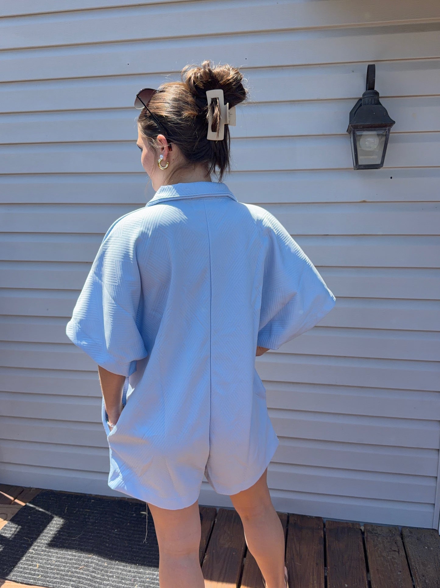 Textured Daydream Oversized Romper