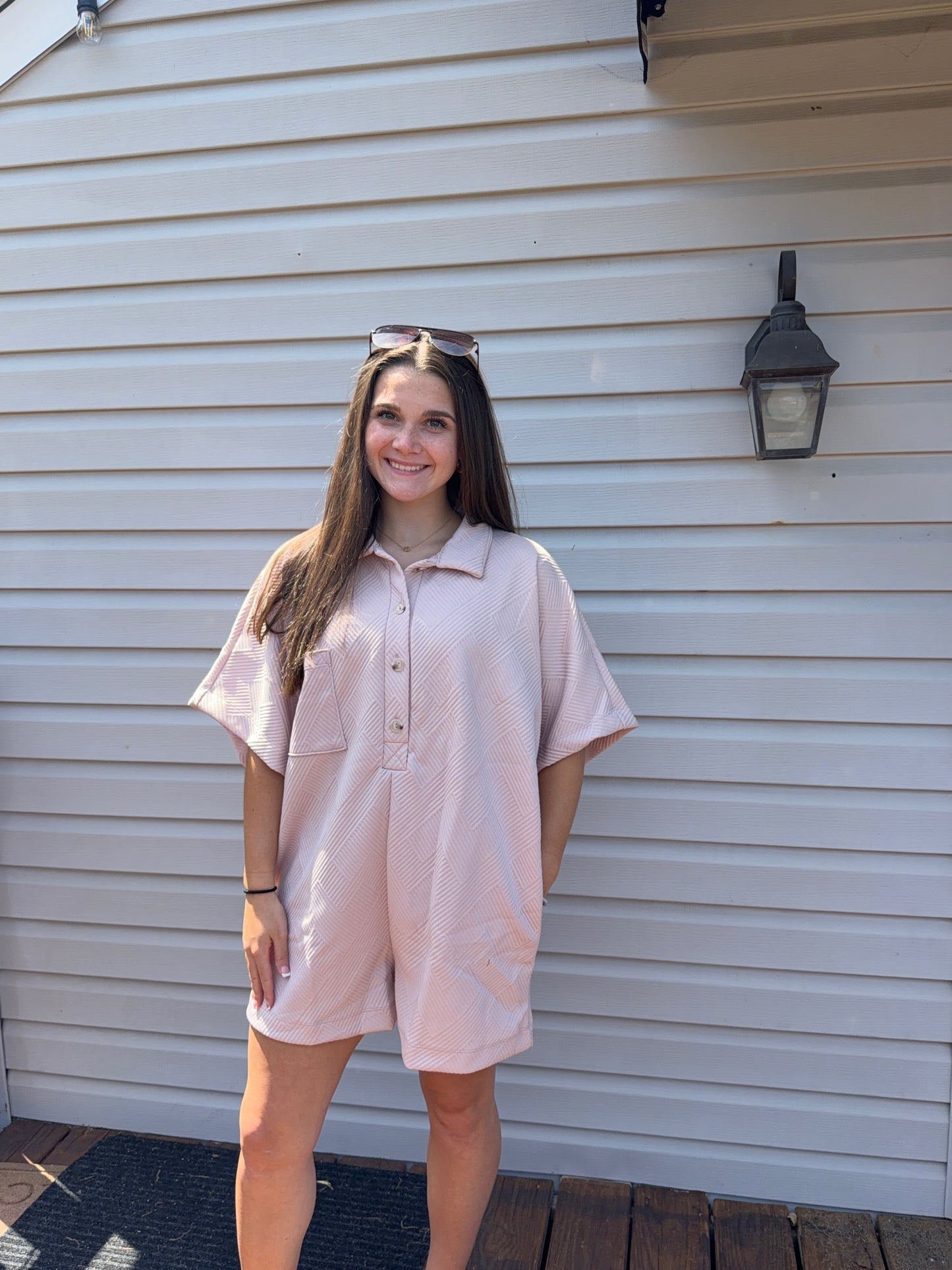 Textured Daydream Oversized Romper