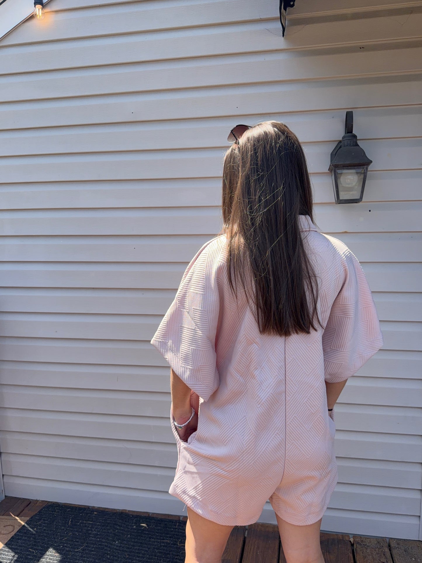 Textured Daydream Oversized Romper