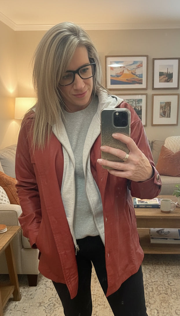 Carole Christian Faux Leather Jacket