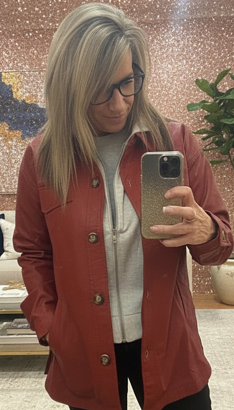 Carole Christian Faux Leather Jacket