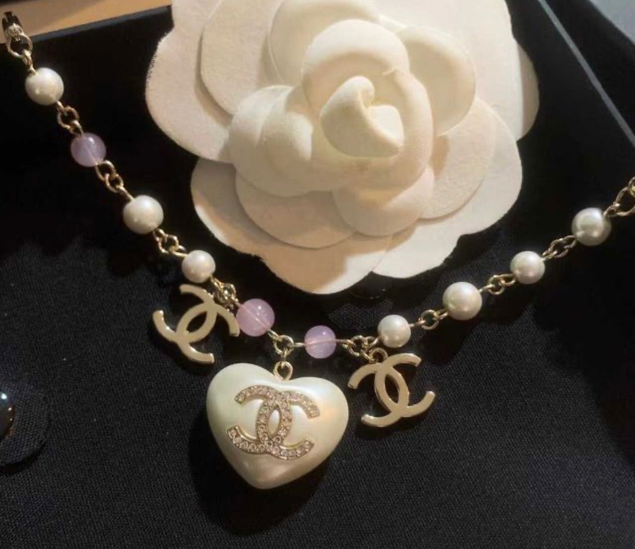 The Blush Pearl Heart Charm Bracelet