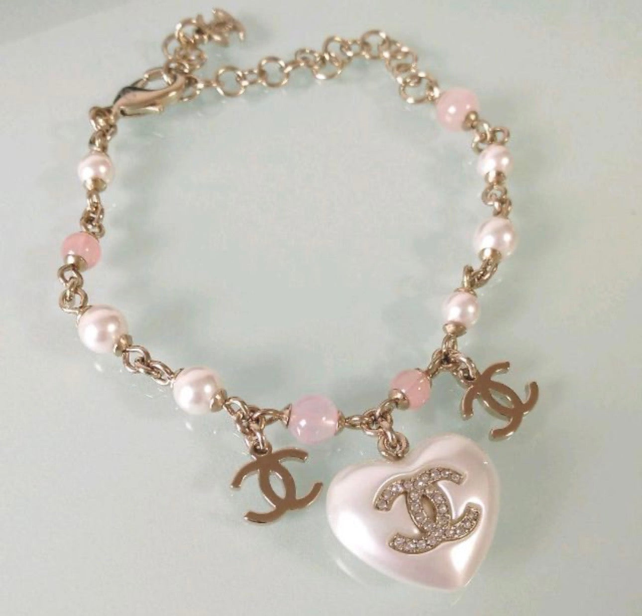 The Blush Pearl Heart Charm Bracelet