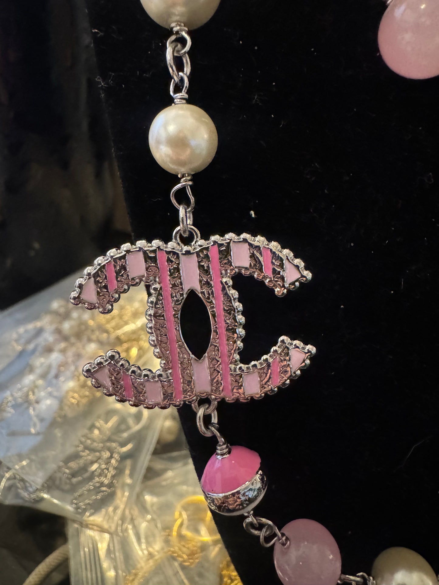 Rose Pearl Station Necklace