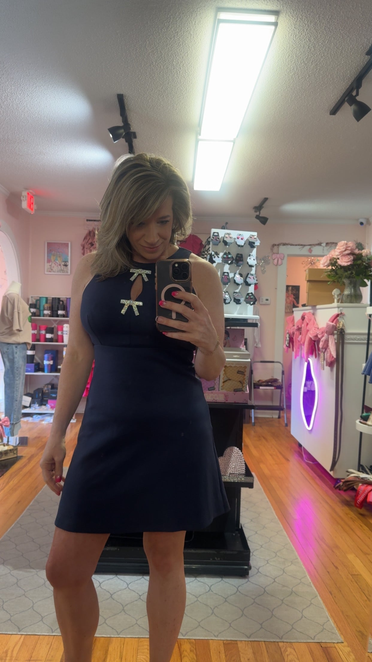 Midnight Bow Scuba Dress
