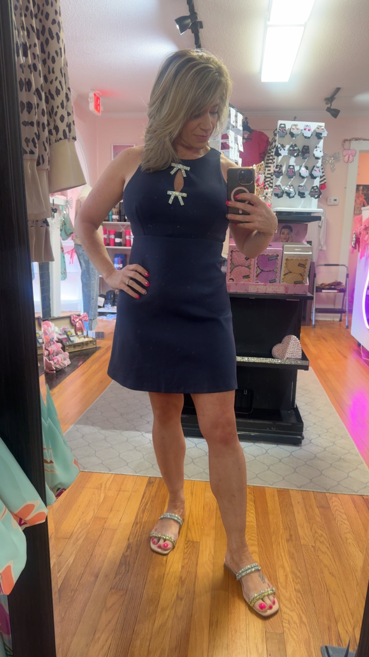 Midnight Bow Scuba Dress