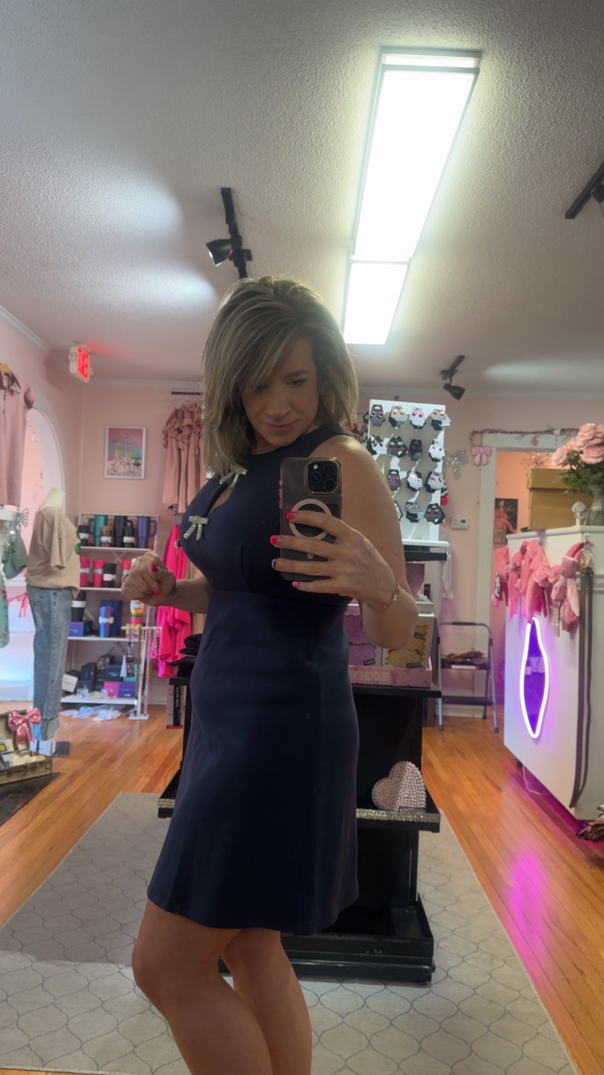 Midnight Bow Scuba Dress