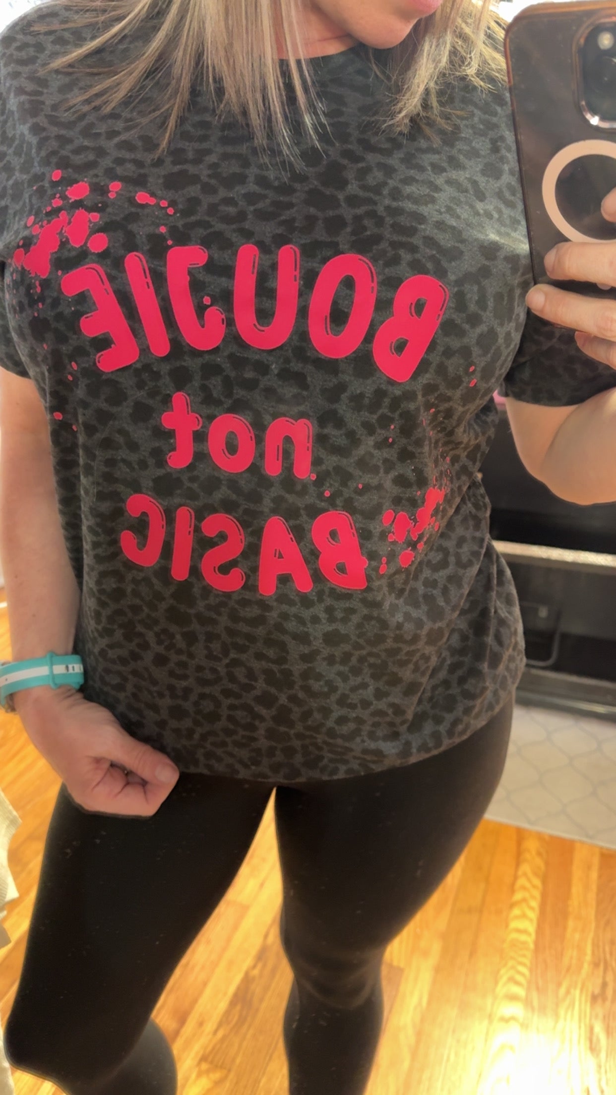 Boujie Not Basic Leopard Graphic Tee