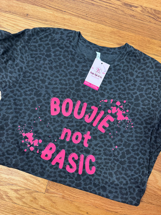 Boujie Not Basic Leopard Graphic Tee
