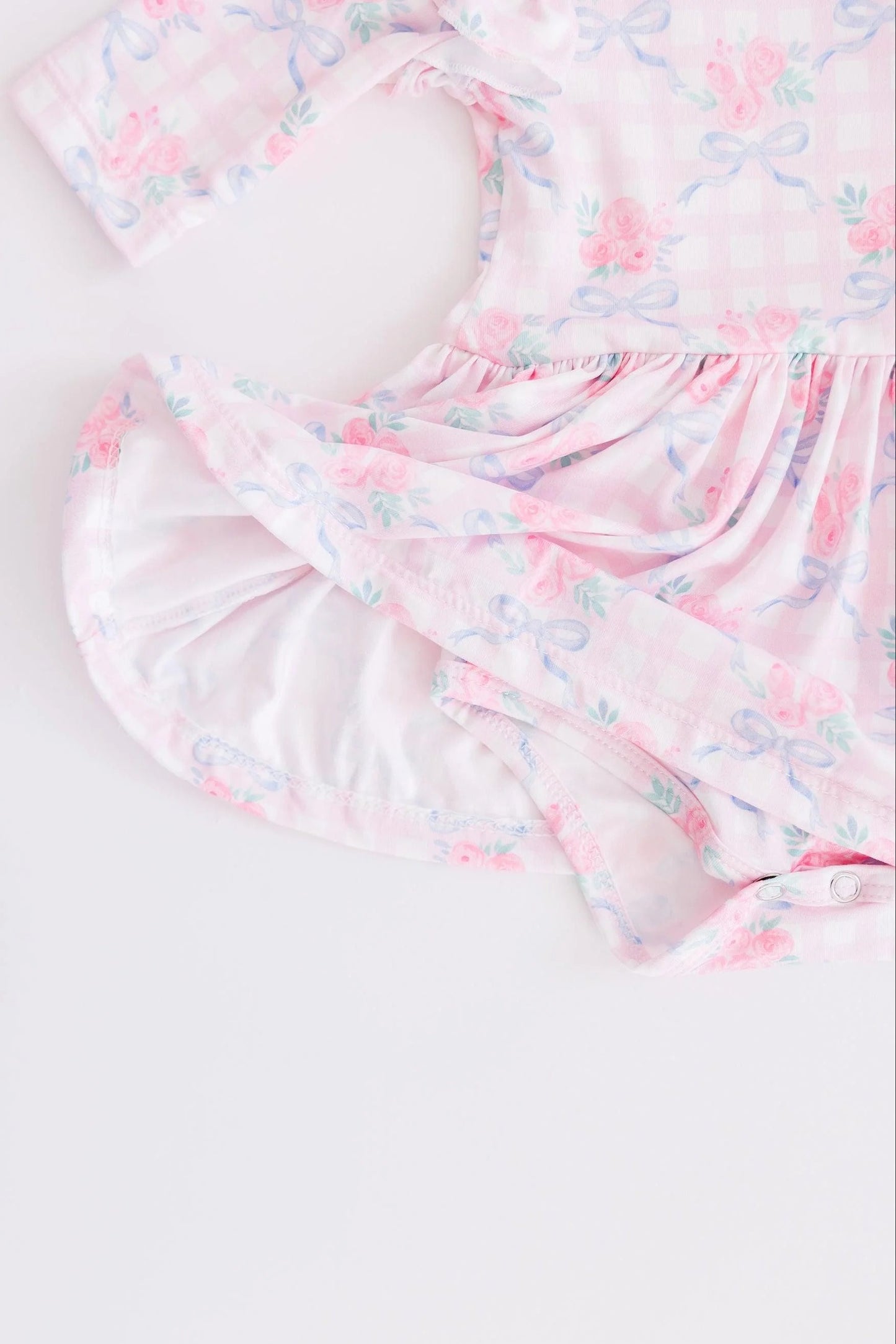 Ribbons & Roses 3/4 Sleeve Flutter Twirl Bodysuit leotard