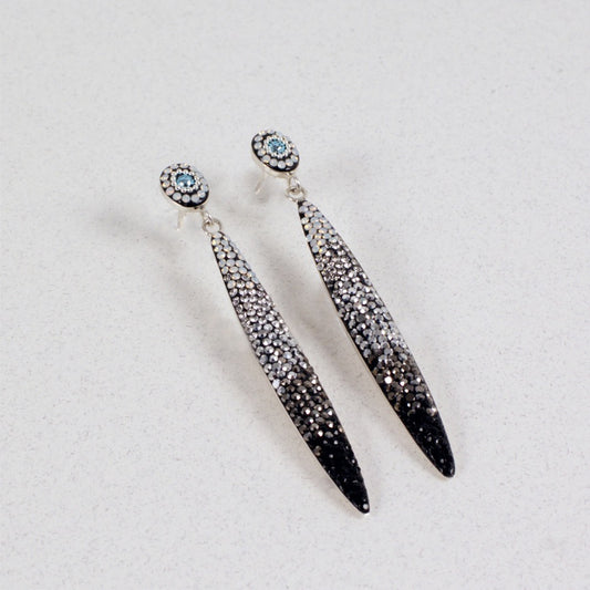 Long Drop Stud Earrings - Onix