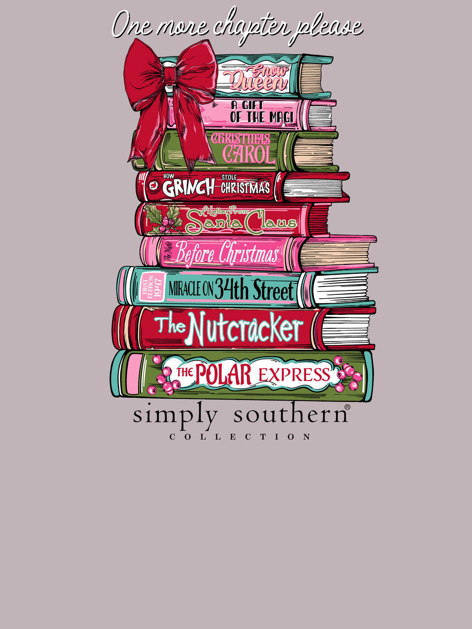 Long Sleeve "One More Chapter" Book Stack T-Shirt