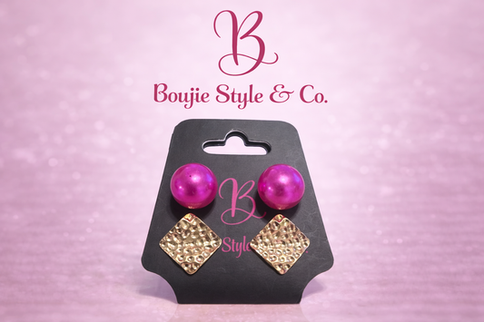 Luxe Pink Royal Studs