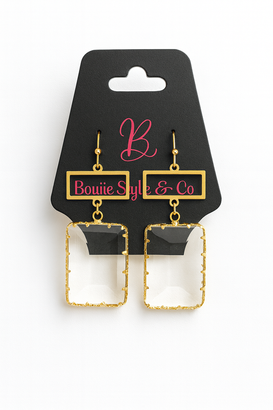 Luxe Rectangle Drop Earrings
